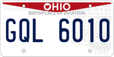 OH license plate GQL6010