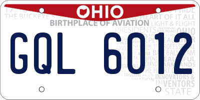 OH license plate GQL6012