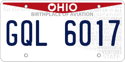 OH license plate GQL6017