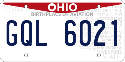OH license plate GQL6021