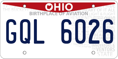 OH license plate GQL6026