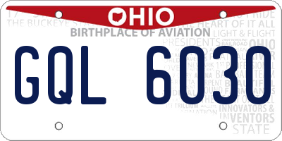 OH license plate GQL6030