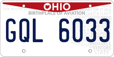 OH license plate GQL6033