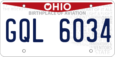 OH license plate GQL6034