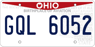 OH license plate GQL6052