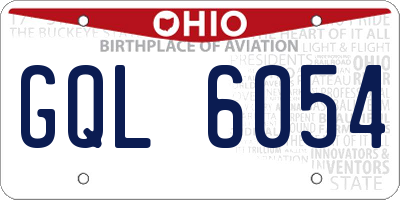 OH license plate GQL6054