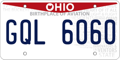 OH license plate GQL6060
