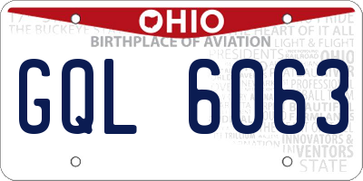 OH license plate GQL6063