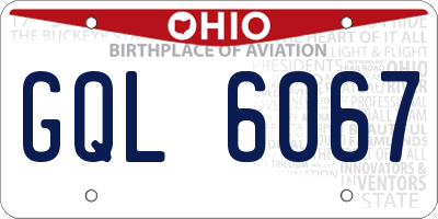 OH license plate GQL6067
