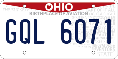OH license plate GQL6071