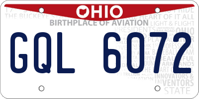 OH license plate GQL6072