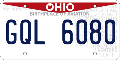 OH license plate GQL6080