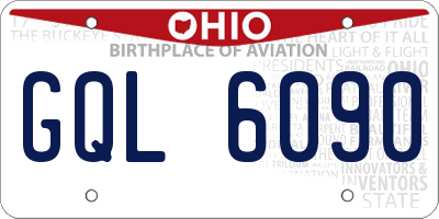 OH license plate GQL6090