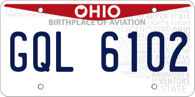OH license plate GQL6102