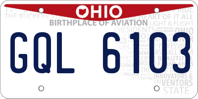 OH license plate GQL6103