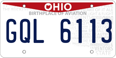 OH license plate GQL6113