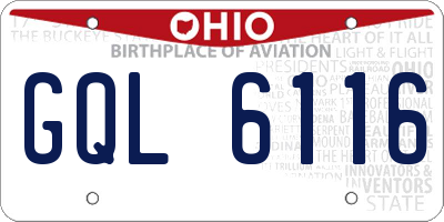 OH license plate GQL6116