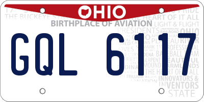 OH license plate GQL6117