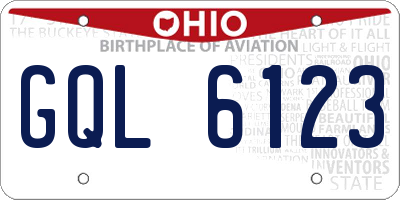 OH license plate GQL6123
