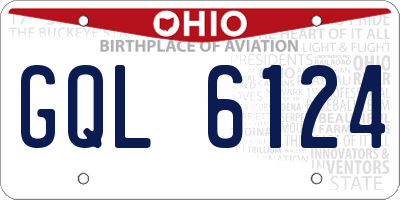 OH license plate GQL6124