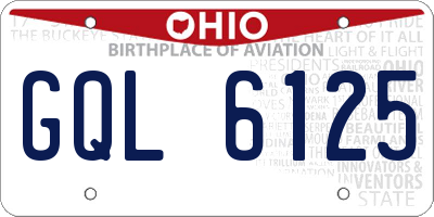 OH license plate GQL6125