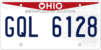 OH license plate GQL6128