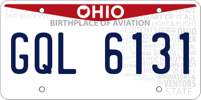 OH license plate GQL6131