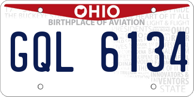OH license plate GQL6134