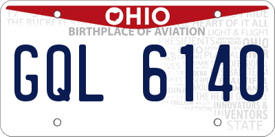 OH license plate GQL6140