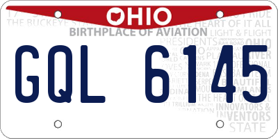 OH license plate GQL6145