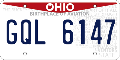 OH license plate GQL6147