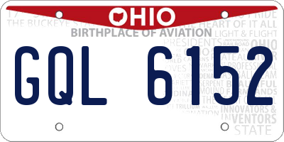 OH license plate GQL6152
