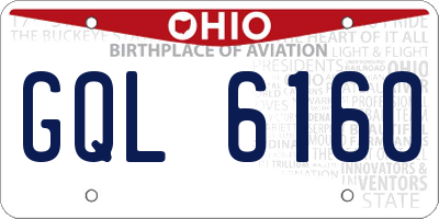 OH license plate GQL6160