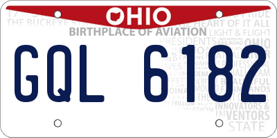 OH license plate GQL6182