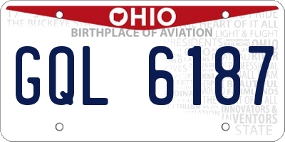 OH license plate GQL6187