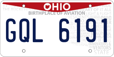 OH license plate GQL6191
