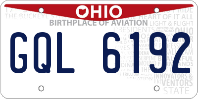OH license plate GQL6192