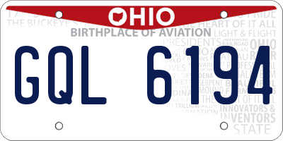 OH license plate GQL6194