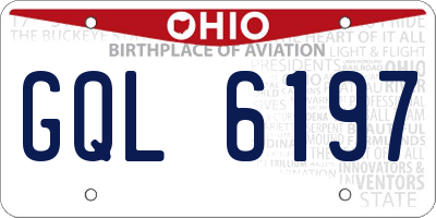 OH license plate GQL6197