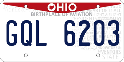 OH license plate GQL6203
