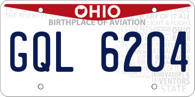 OH license plate GQL6204