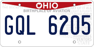 OH license plate GQL6205