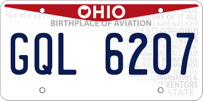 OH license plate GQL6207