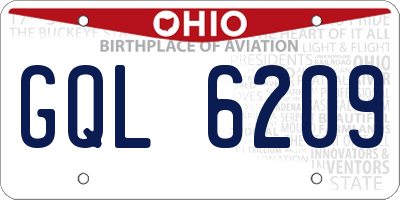 OH license plate GQL6209