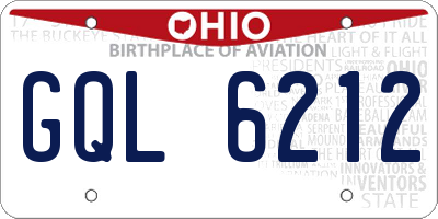 OH license plate GQL6212