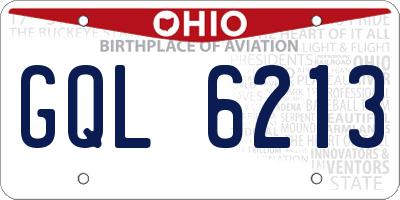 OH license plate GQL6213