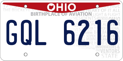 OH license plate GQL6216