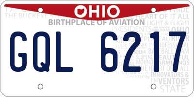 OH license plate GQL6217
