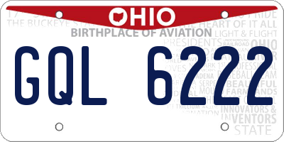 OH license plate GQL6222