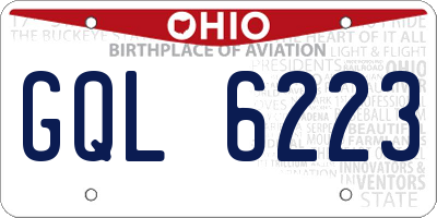 OH license plate GQL6223